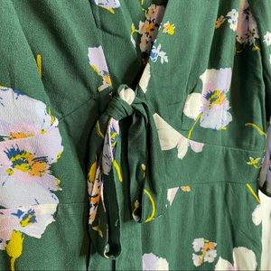 Free People | Dresses | Free People Green Floral Dress With Flare ...